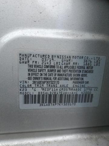 3N1AB7AP7KY323170 Nissan 2019