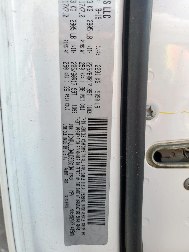 1C4PJLLB4LD536134 Jeep CHEROKEE L