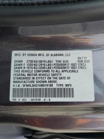 5FNRL5H31HB019180 Honda j35z8
