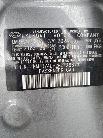 KMHD74LF2HU428673 Hyundai 2017