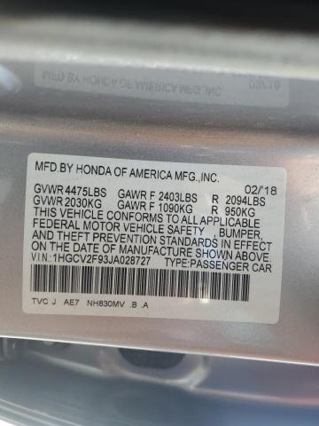 1HGCV2F93JA028727 Honda k20c4