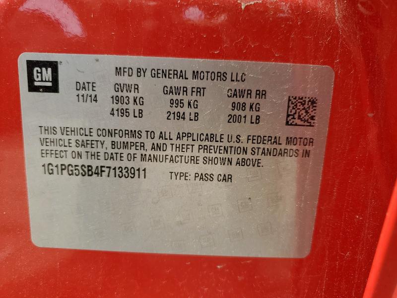 1G1PG5SB4F7133911 Chevrolet CRUZE LTZ