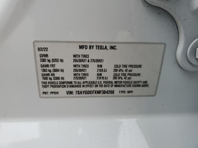 7SAYGDEFXNF384268 Tesla Model Y