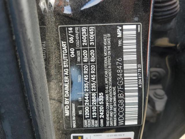 WDCGG8JB7FG348476 Mercedes-Benz 2015