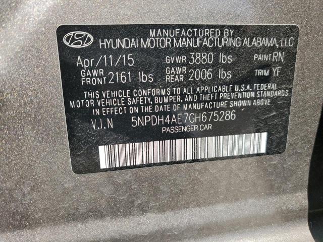 5NPDH4AE7GH675286 Hyundai dohc mpi nu