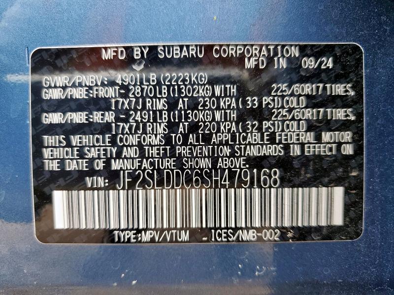JF2SLDDC6SH479168 Subaru FORESTER P
