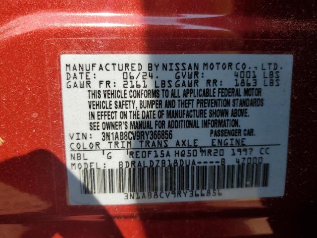 3N1AB8CV9RY366856 Nissan SENTRA SV