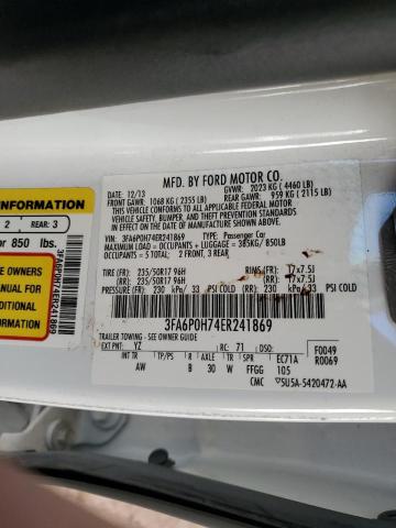 3FA6P0H74ER241869 Ford Fusion