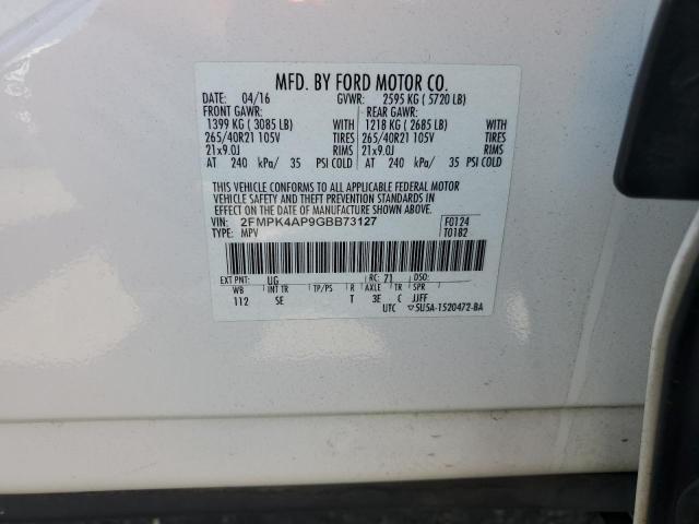 2FMPK4AP9GBB73127 Ford EDGE SPORT