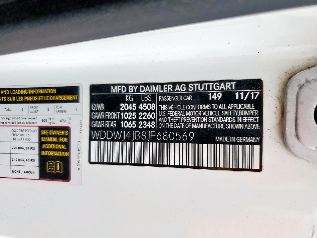 WDDWJ4JB8JF680569 Mercedes-Benz C 300