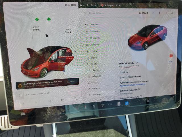 5YJ3E1EB9JF075314 Tesla MODEL 3