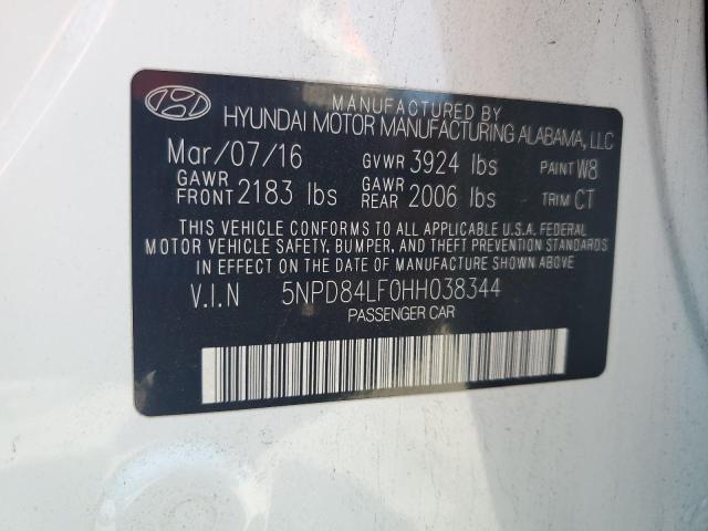 5NPD84LF0HH038344 Hyundai 2017