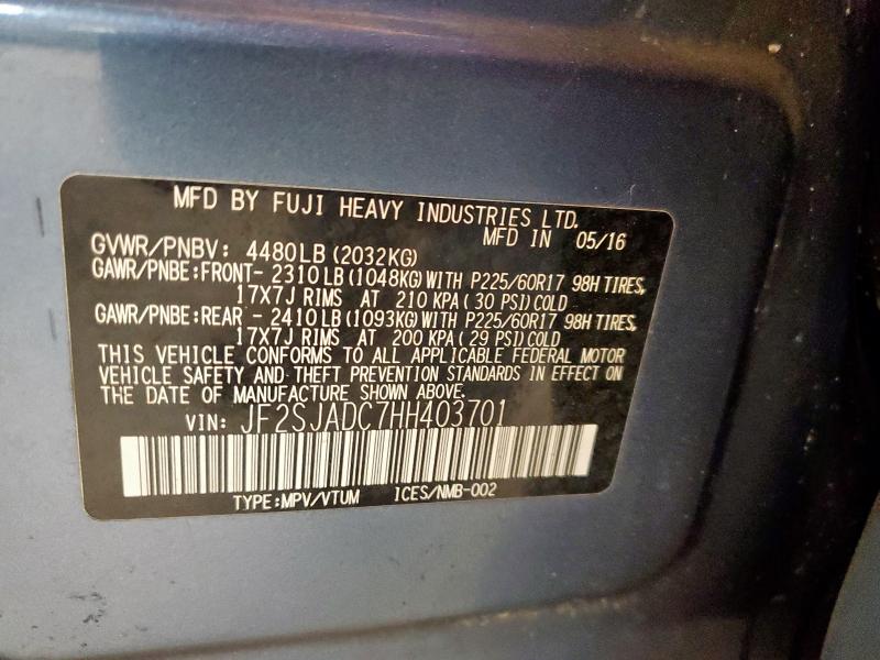 JF2SJADC7HH403701 Subaru FORESTER 2
