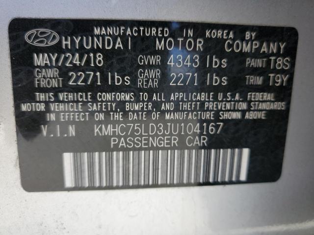 KMHC75LD3JU104167 Hyundai Ioniq