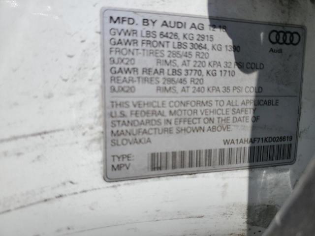 WA1AHAF71KD026619 Audi 2019