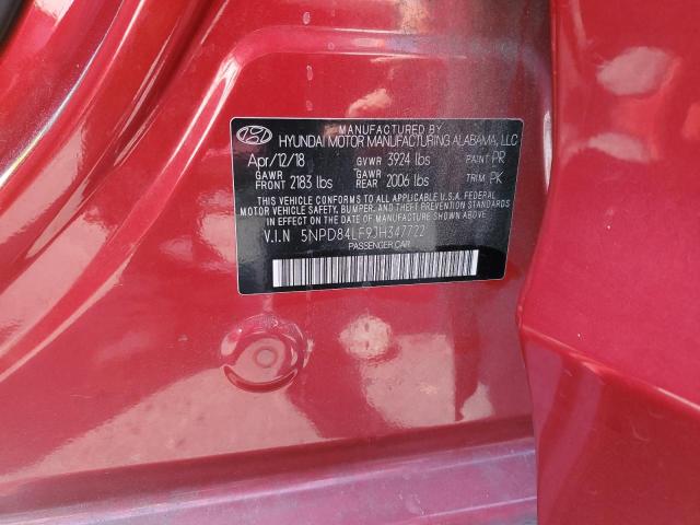 5NPD84LF9JH347722 Hyundai mpi nu