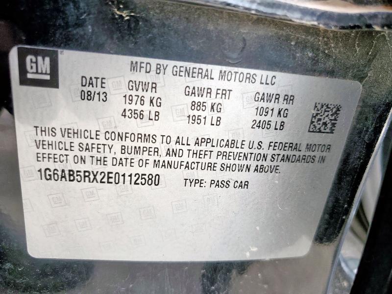 1G6AB5RX2E0112580 Cadillac ATS LUXURY