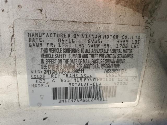 3N1CN7AP8GL899211 Nissan 2016