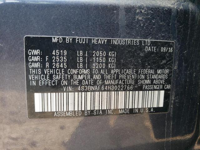 4S3BNAF64H3022766 Subaru LEGACY 2.5