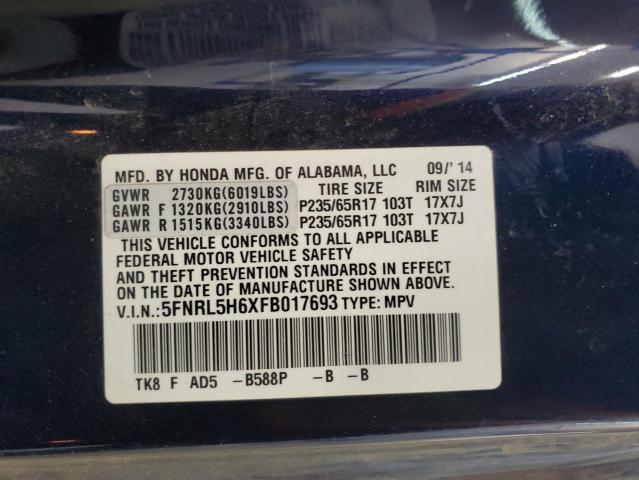 5FNRL5H6XFB017693 Honda ODYSSEY EX