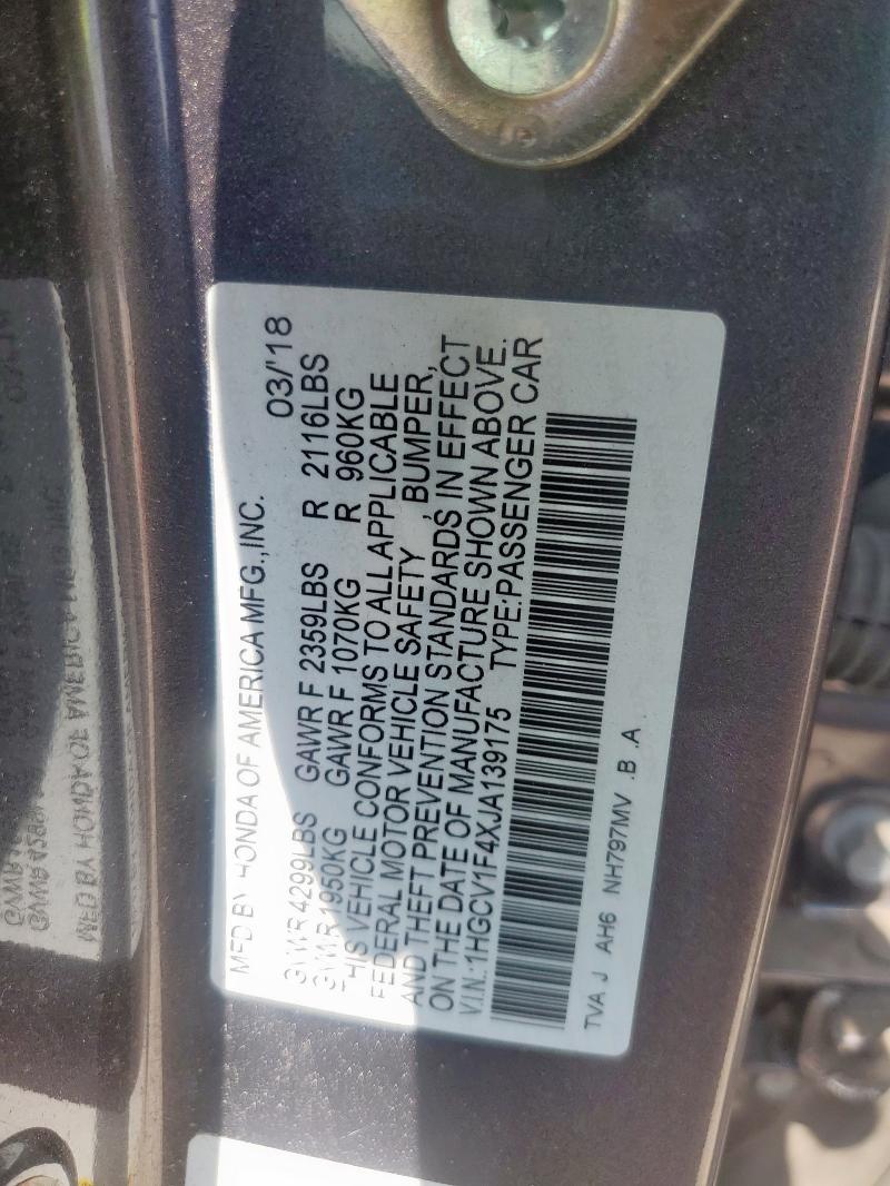 1HGCV1F4XJA139175 Honda l15be
