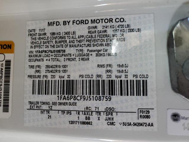 1FA6P8CF9J5108759 Ford 5.0l 4v premium fuel