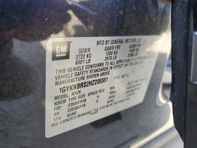 1GYKNBRS2HZ208361 Cadillac lgx - di: direct injection, vvt: variable valve timing, alum, gen 2