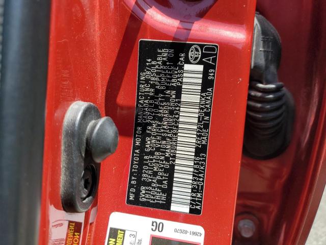 2T1BURHE9FC243421 Toyota 2zr-fe