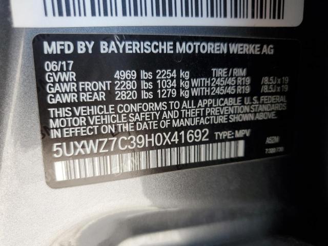 5UXWZ7C39H0X41692 BMW 2017