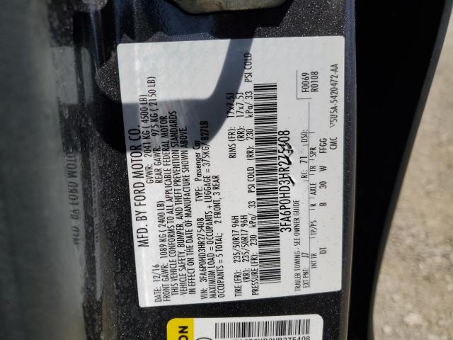 3FA6P0HD3HR275408 Ford Fusion