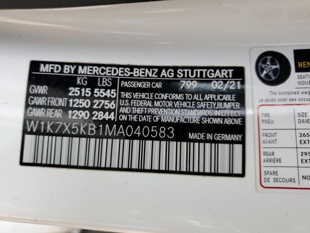 W1K7X5KB1MA040583 Mercedes-Benz AMG GT