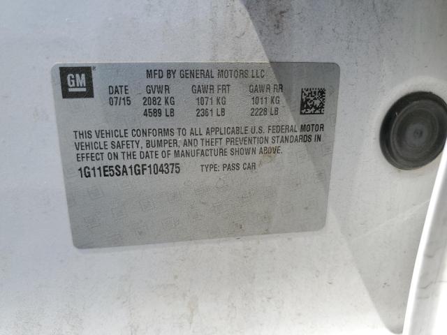 1G11E5SA1GF104375 Chevrolet lcv -sidi, dcvcp, vvt, dcvcp, e85 max, e0-e100, aluminum