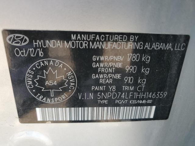 5NPD74LF1HH146359 Hyundai Elantra