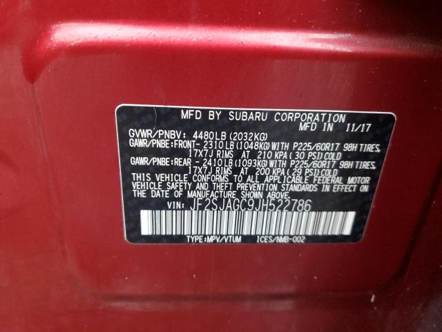 JF2SJAGC9JH522786 Subaru naturally aspirated u5