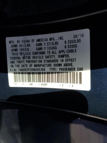 1HGCR2F50HA065388 Honda k24w1