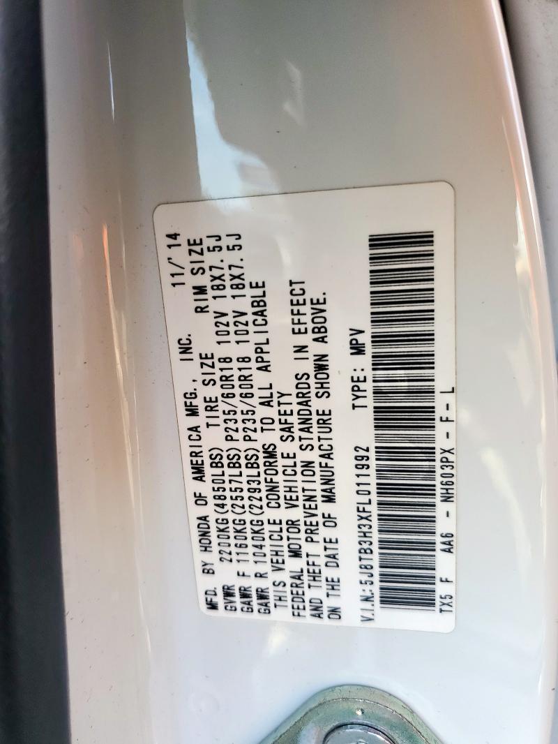5J8TB3H3XFL011992 Acura RDX