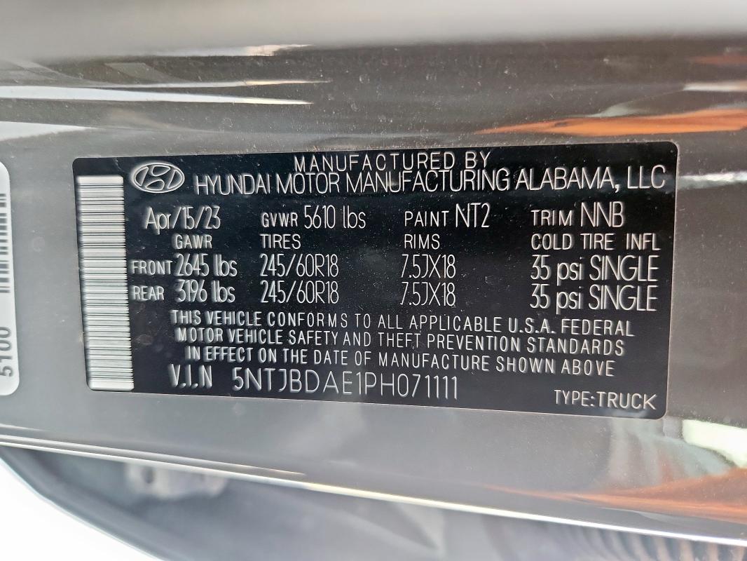 5NTJBDAE1PH071111 Hyundai Santa Cruz