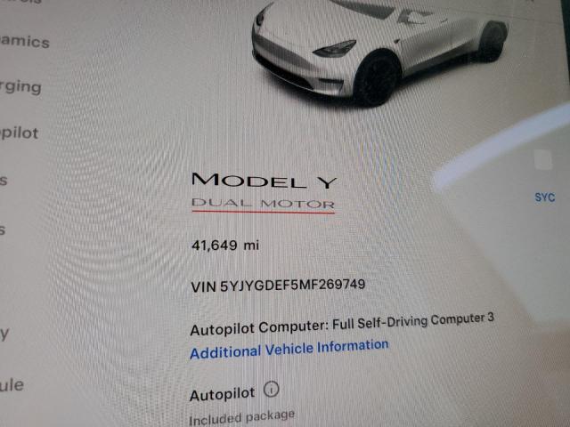5YJYGDEF5MF269749 Tesla Model Y