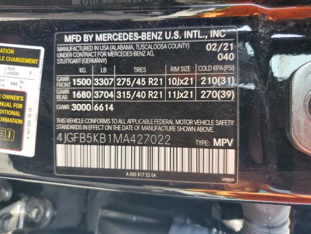 4JGFB5KB1MA427022 Mercedes-Benz Gle 450 4m