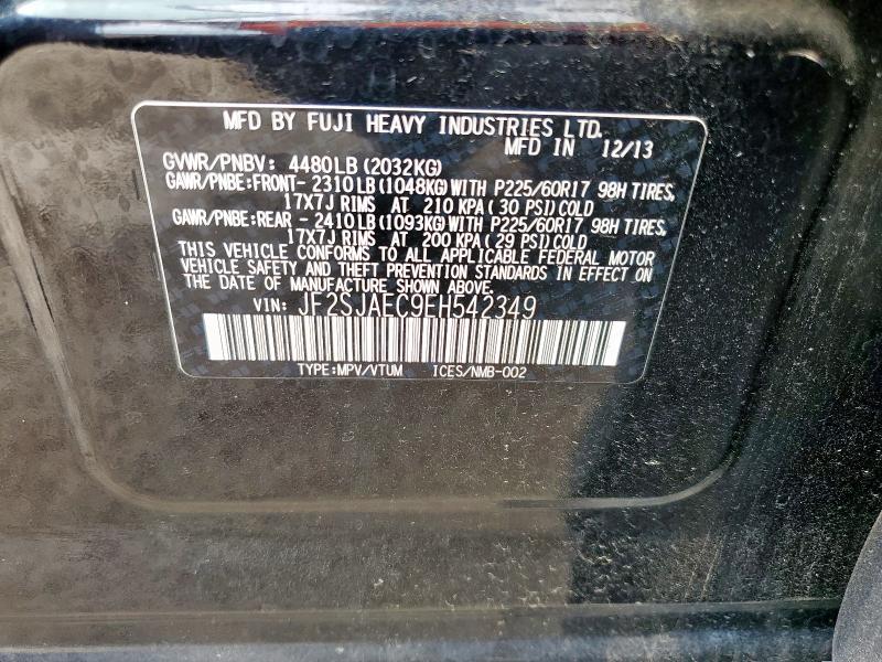 JF2SJAEC9EH542349 Subaru 2.5na u5