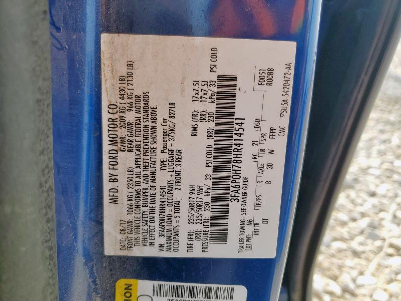 3FA6P0H78HR414541 Ford 2017