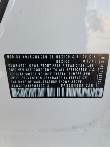 3VWD17AJ3FM321712 Volkswagen 2015