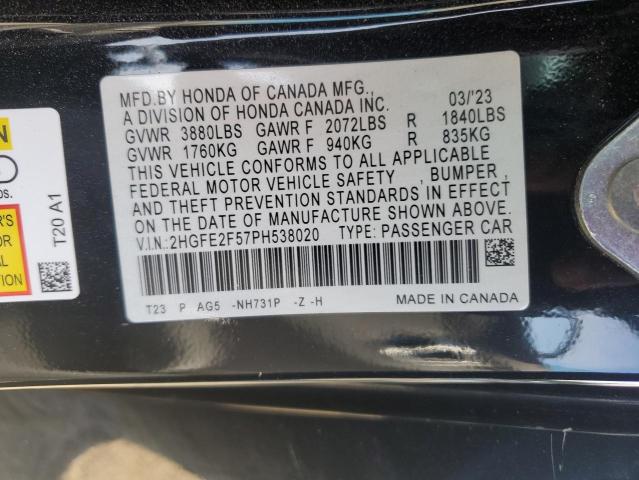 2HGFE2F57PH538020 Honda CIVIC SPOR
