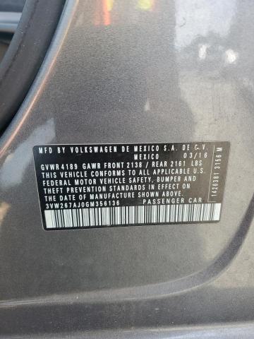 3VW267AJ0GM356136 Volkswagen 2016