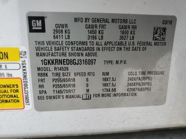 1GKKRNED8GJ316097 GMC ACADIA SLE
