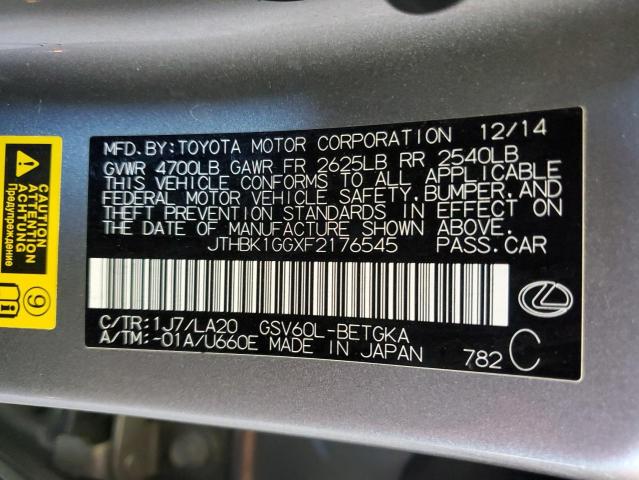 JTHBK1GGXF2176545 Lexus ES 350