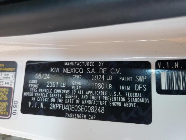 3KPFU4DE0SE008248 KIA k4