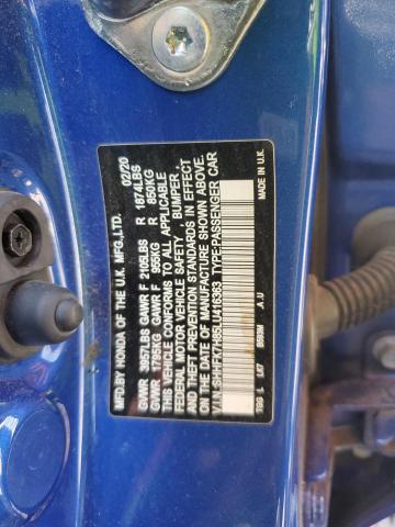 SHHFK7H85LU416363 Honda l15ba