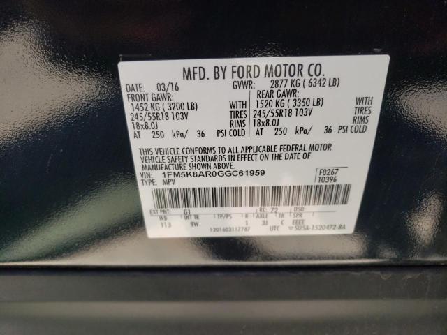 1FM5K8AR0GGC61959 Ford 2016