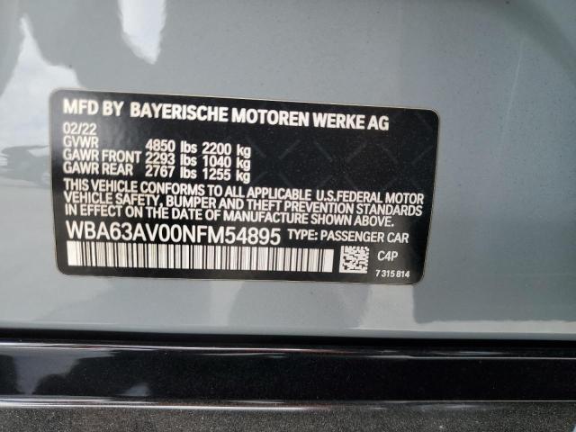 WBA63AV00NFM54895 BMW 2022
